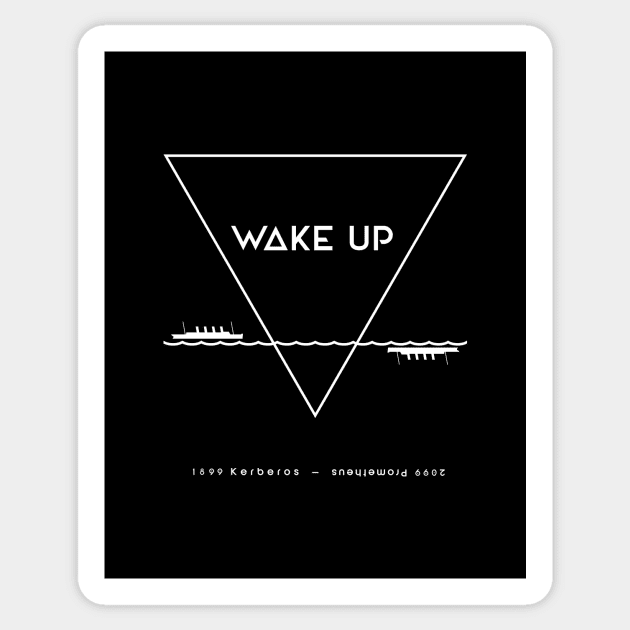 WAKE UP - white injection Sticker by HtCRU